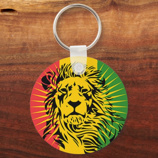 vlag van het reggae lion sleutelhanger (Voorkant)