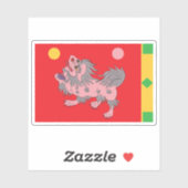 Vlag van het rijk Tibet (Tibetaans sneeuwluipaard) Sticker (Vel)