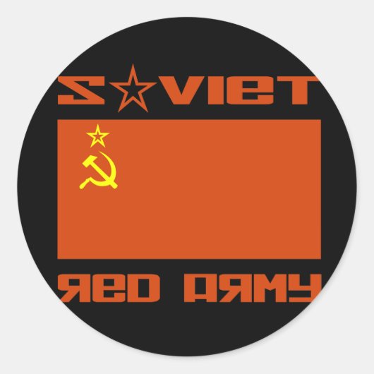 Vlag van het Rode Leger Ronde Sticker (Voorkant)