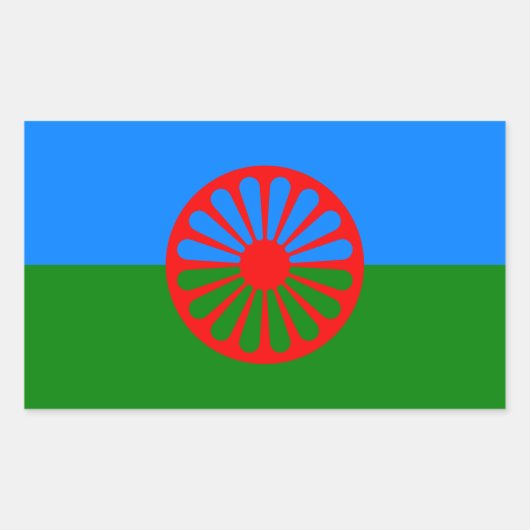 Vlag van het Romaanse volk - Romani vlag Rechthoekige Sticker (Voorkant)