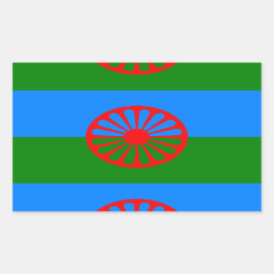 Vlag van het Romaanse volk - Romani vlag Rechthoekige Sticker