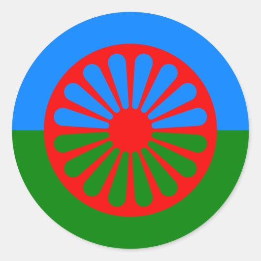 Vlag van het Romaanse volk - Romani vlag Ronde Sticker (Voorkant)