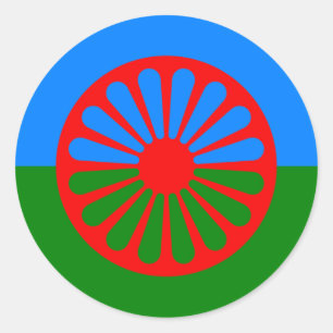 Vlag van het Romaanse volk - Romani vlag Ronde Sticker