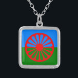 Vlag van het Romaanse volk - Romani vlag Zilver Vergulden Ketting<br><div class="desc">Vlag van het Romaanse volk - Romani vlag</div>