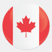 Vlag van het rond Canada-pictogram Ronde Sticker (Voorkant)