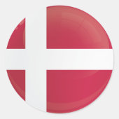 vlag van het ronde-pictogramDenemarken Ronde Sticker (Voorkant)