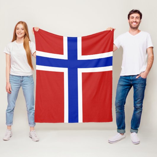 Vlag van het Scandinavische medium Noorwegen Fleece Deken (In situ)