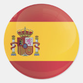 vlag van het Spaanse ringpictogram Ronde Sticker (Voorkant)