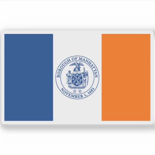 Vlag van het stadsdeel Manhattan Sticker (Voorkant)