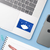 Vlag van het Tobiaanse volk, Micronesia, Oceanië Sticker (Laptop met iPhone)