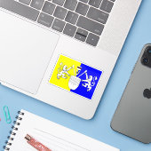 Vlag van het Tooro-volk, Oeganda Sticker (Laptop met iPhone)