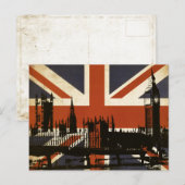 Vlag van het Verenigd Koninkrijk bij Silhouette va Briefkaart (Voorkant / Achterkant)