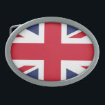 Vlag van het Verenigd Koninkrijk Gesp<br><div class="desc">De nationale vlag van het Verenigd Koninkrijk is de Union Jack, ook wel de Unievlag genoemd. De vlag bestaat uit het rode kruis van Saint George (patroonheilige in Engeland), in witte letters gesneden, bovenop het kruis van St Patrick (beschermheilige in Ierland), dat wordt toegevoegd aan de Saltire van Saint Andrew...</div>