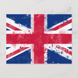 Vlag van het Verenigd Koninkrijk of van de EU-vlag Briefkaart