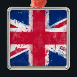 Vlag van het Verenigd Koninkrijk of van de EU-vlag Metalen Ornament<br><div class="desc">Vlag van het Verenigd Koninkrijk of van de EU-vlag</div>