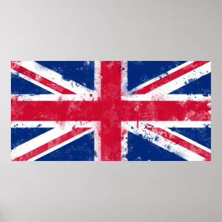 Vlag van het Verenigd Koninkrijk of van de EU-vlag Poster