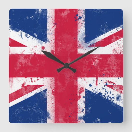 Vlag van het Verenigd Koninkrijk of van de EU-vlag Vierkante Klok (Voorkant)