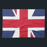 Vlag van het Verenigd Koninkrijk Theedoek<br><div class="desc">De nationale vlag van het Verenigd Koninkrijk is de Union Jack, ook wel de Unievlag genoemd. De vlag bestaat uit het rode kruis van Saint George (patroonheilige in Engeland), in witte letters gesneden, bovenop het kruis van St Patrick (beschermheilige in Ierland), dat wordt toegevoegd aan de Saltire van Saint Andrew...</div>