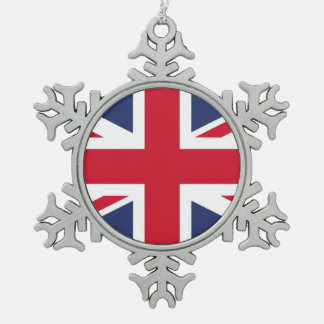 Vlag van het Verenigd Koninkrijk Tin Sneeuwvlok Ornament