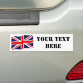 Vlag van het Verenigd Koninkrijk + uw ideeën Bumpersticker (Op auto)
