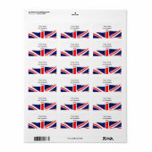 Vlag van het Verenigd Koninkrijk + uw ideeën Etiket (Full Sheet)
