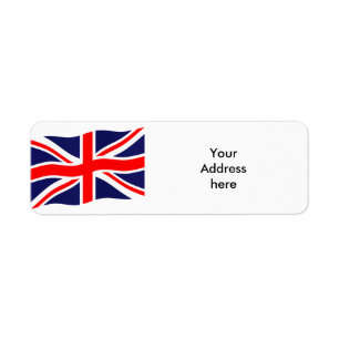 Vlag van het Verenigd Koninkrijk + uw ideeën Etiket