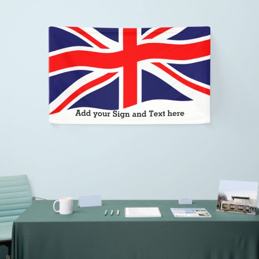 Vlag van het Verenigd Koninkrijk + uw ideeën Spandoek (Beurs)