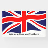 Vlag van het Verenigd Koninkrijk + uw ideeën Spandoek (Horizontaal)