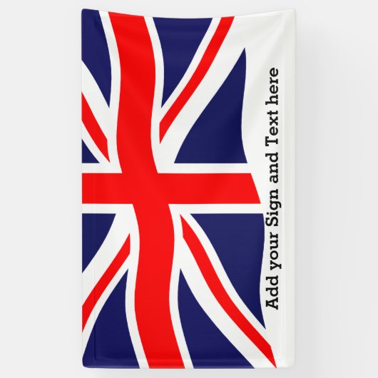 Vlag van het Verenigd Koninkrijk + uw ideeën Spandoek (Verticaal)