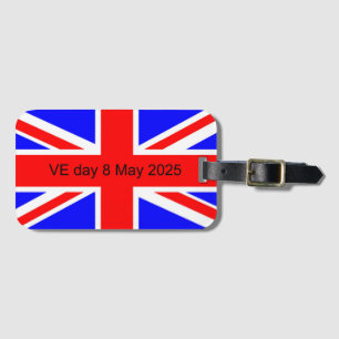 Vlag van het Verenigd Koninkrijk VE dag 2025 Bagagelabel