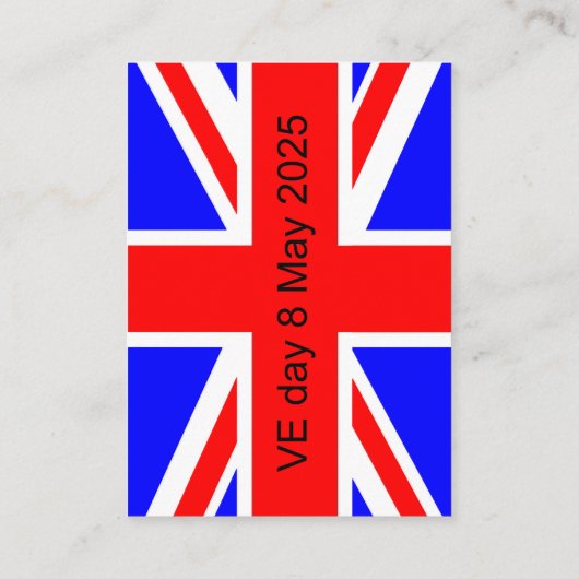 Vlag van het Verenigd Koninkrijk VE dag 2025 Informatiekaartje (Achterkant)