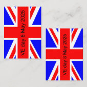 Vlag van het Verenigd Koninkrijk VE dag 2025 Informatiekaartje (Voorkant / Achterkant)