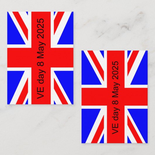 Vlag van het Verenigd Koninkrijk VE dag 2025 Informatiekaartje (Voorkant / Achterkant)