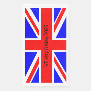 Vlag van het Verenigd Koninkrijk VE dag 2025 Servet