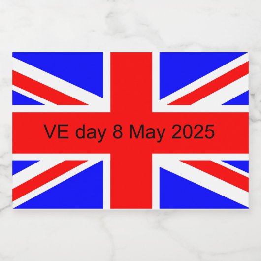 Vlag van het Verenigd Koninkrijk VE dag 2025 Voedselcontainer Etiket (Enkel label)