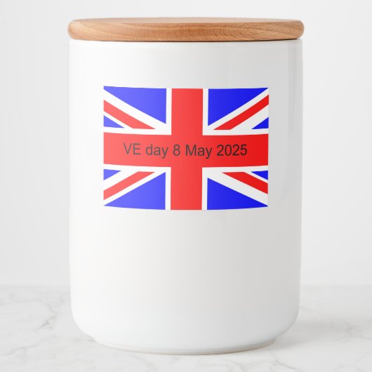 Vlag van het Verenigd Koninkrijk VE dag 2025 Voedselcontainer Etiket (Voorkant)