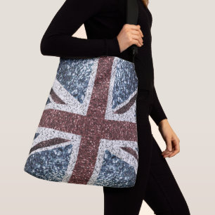 Vlag van het VK Landelijke vintage glinstering gli Crossbody Tas