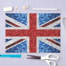 Vlag van het VK rood blauw wit glinstert glittert