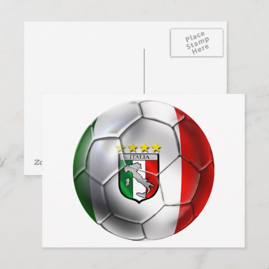 vlag van het Voetbal Forza Azzurri Calcio Briefkaart (Voorkant / Achterkant)