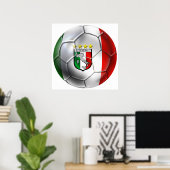 vlag van het Voetbal Forza Azzurri Calcio Poster (Thuiskantoor)