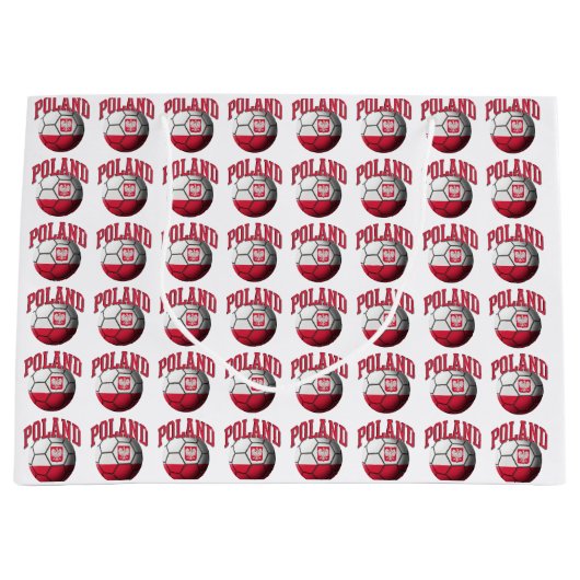 Vlag van het Voetbal Polen Large Cadeautasje (Voorkant)