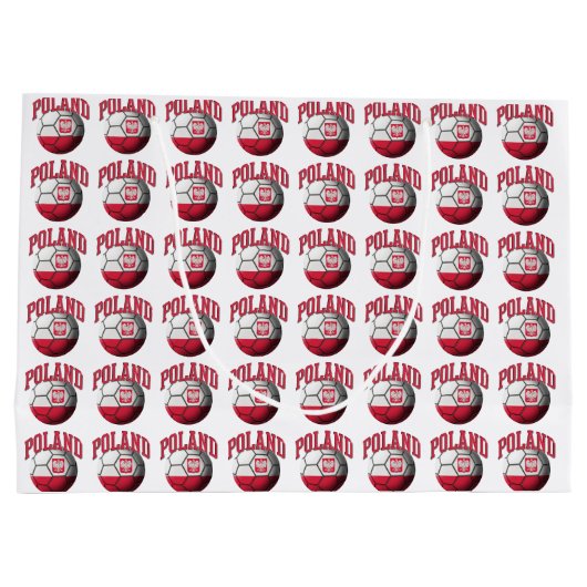 Vlag van het Voetbal Polen Large Cadeautasje (Achterkant)