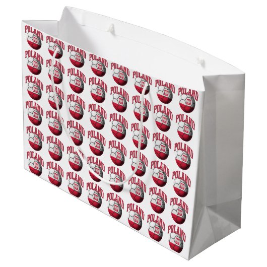 Vlag van het Voetbal Polen Large Cadeautasje (Achterkant Gekanteld)