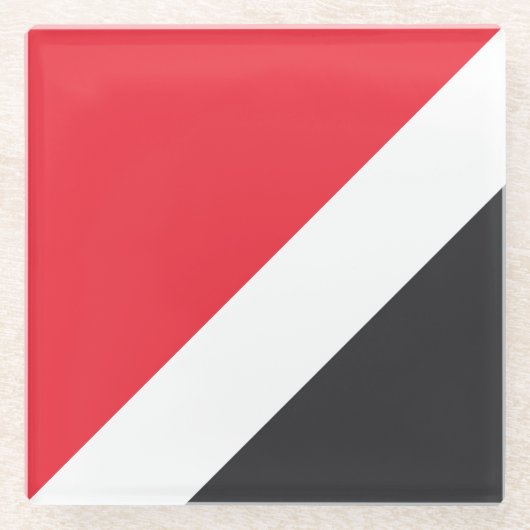 Vlag van het Vorstendom Sealand Glazen Onderzetter (Voorkant)
