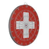 Vlag van het Zwitserse dartboard met metalen kooie Dartbord (Voorkant Links)