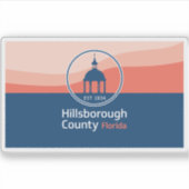 Vlag van Hillsborough County, Florida Sticker (Voorkant)