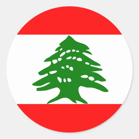 Vlag van hoge kwaliteit in Libanon Ronde Sticker (Voorkant)