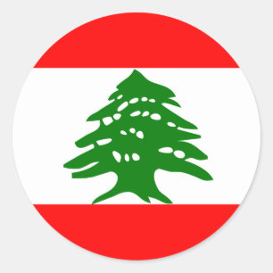 Vlag van hoge kwaliteit in Libanon Ronde Sticker