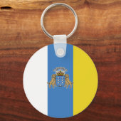 Vlag van hoge kwaliteit op de Canarische Eilanden Sleutelhanger (Voorkant)