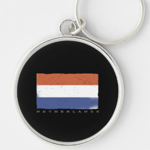 Vlag van Holland met Nederlandse tekst Sleutelhanger